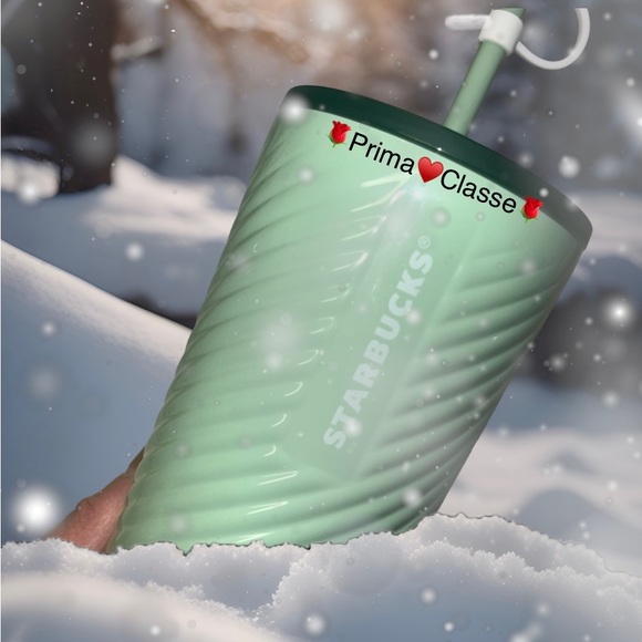 Starbucks Mint Green Swirl Cup Stainless Steel Cold Tumbler 24oz Insulated New - Picture 4 of 15